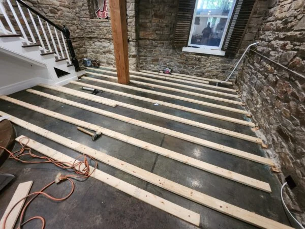 Wood floor installation